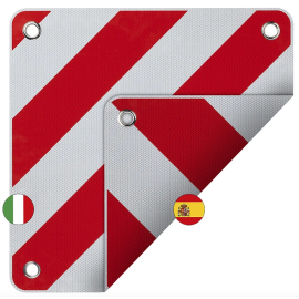 Tablica ostrzegawcza dwustronna Włochy Hiszpania 50x50